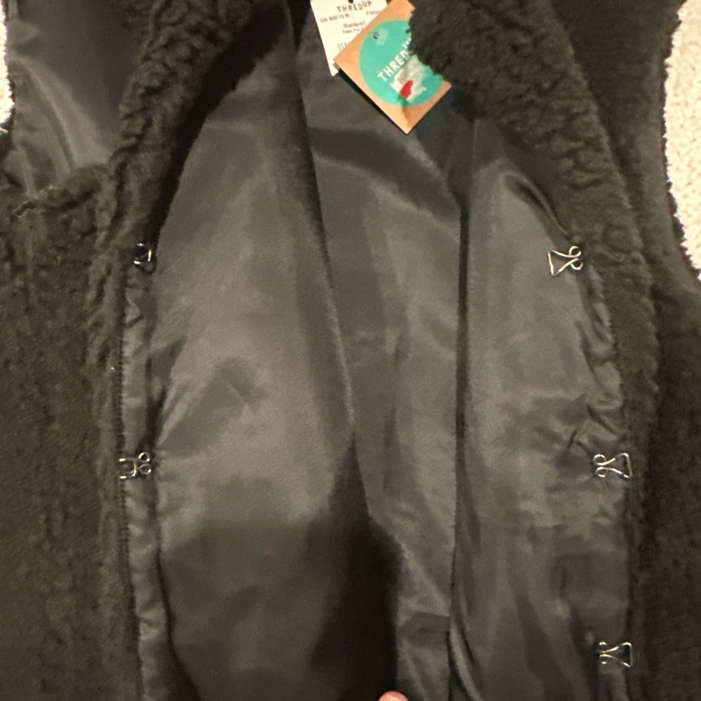 MADEWELL NEW WOMENS SMALL Black Faux Fur Vest - Picture 7 of 12